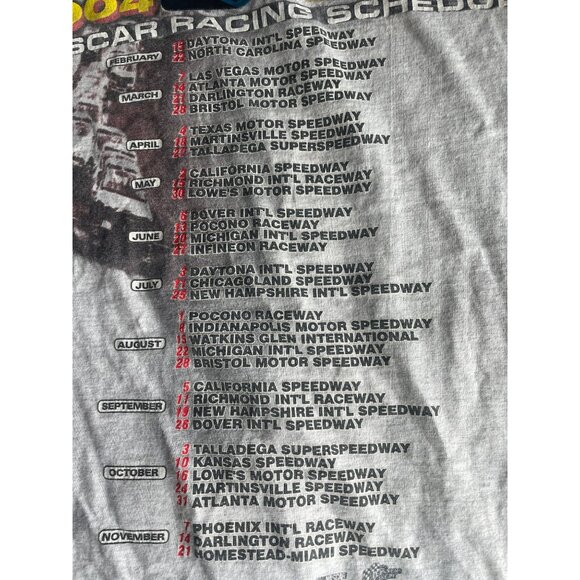 2004 NASCAR Racing T Shirt Size L White 99 Percent Cotton 1 Percent Polyester Me - Picture 4 of 5